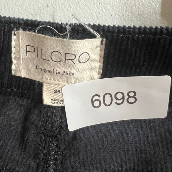 Pilcro Pants Women's Size 26 The Icon Dark Blue Corduroy Flared Mid Rise - Picture 9 of 11
